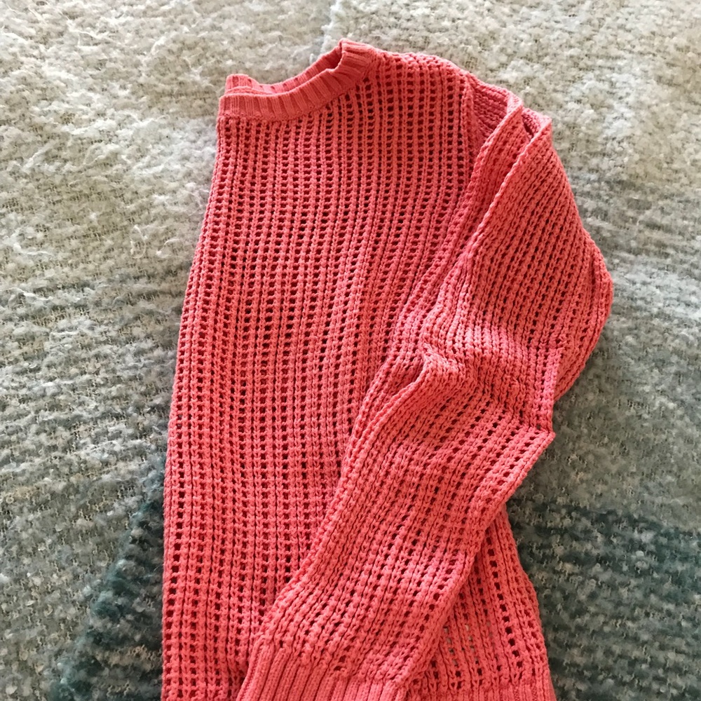 Mesh cotton sweater